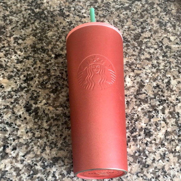 Starbucks 21” Pink Metal Travel Mug 24 fl oz. - Picture 2 of 9